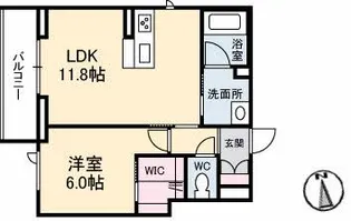 ル・キューブ上福岡町【2階】の間取り
