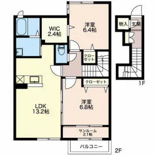 ベルフィオーレ D【2階】の間取り