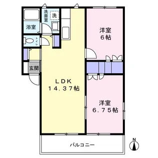 グレースフル大福 C棟【2階】の間取り
