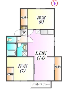 リノキューブ藤原台【2階】の間取り