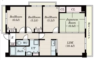 パセオ清荒神【7階】の間取り