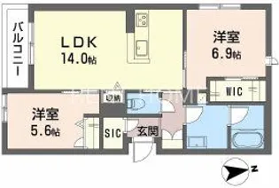 シャーメゾン渋川III【2階】の間取り
