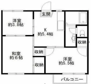 ハイツシャルム【1階】の間取り