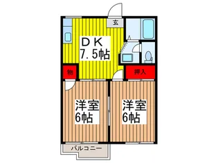 宮腰ハイツB【2階】の間取り