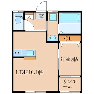 Crest Villa B棟【2階】の間取り