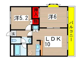 メゾン高栄E【1階】の間取り