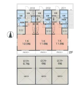 アプリコットガレージ 個室バイク置場有【2階】の間取り