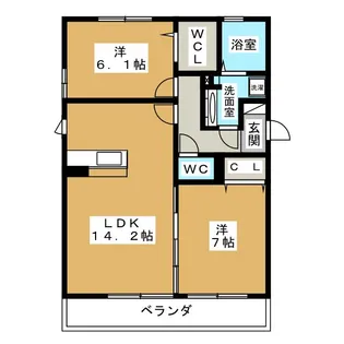 ヴィ ド フェリーチェ【3階】の間取り