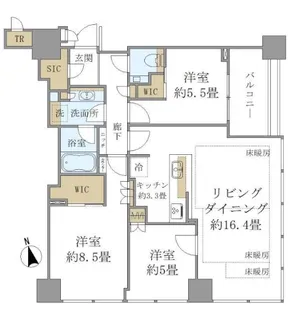 白金ザ・スカイ East【19階】の間取り