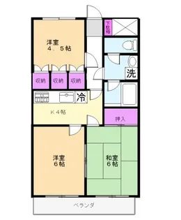 ラ・ウル北田【4階】の間取り