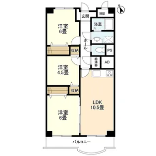 大林フローラ上中里【13階】の間取り