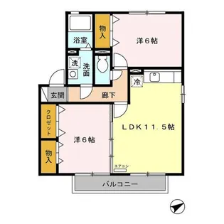 カーサフロレスタ【2階】の間取り