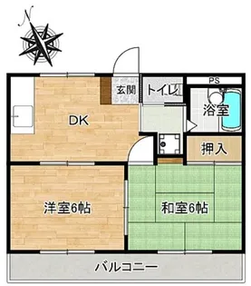 マンション オータムリバー【2階】の間取り