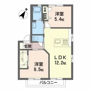 イーストリバーパラリア 弐番館【2階】の間取り