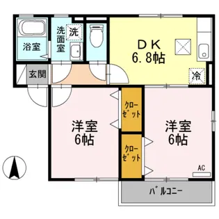 リビングタウン観音寺A棟【1階】の間取り