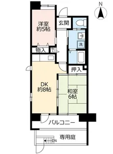 URシャレール東豊中【1階】の間取り