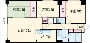 パークサイドブライトネス【3階】の間取り