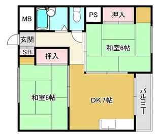野里ハイツ【4階】の間取り
