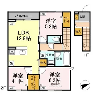 コンフォールヴィラージュ【1階】の間取り
