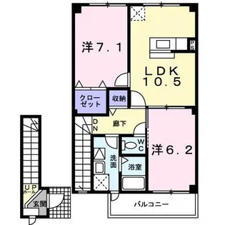 シャン・ド・フルール【2階】の間取り