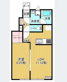 ハピネス ドミ-ルB(株)十和田宅建メイト【1階】の間取り