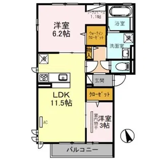 Maple三国ヶ丘【2階】の間取り