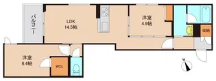 アメージングコートD【2階】の間取り