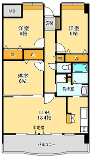 グレイシャス33【7階】の間取り