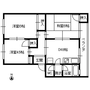 美畑アパート【3階】の間取り