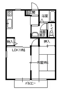 ディアス中橋良A【1階】の間取り