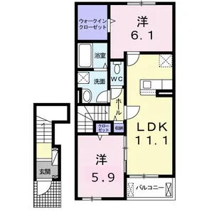 ミニョン・ド・卑弥呼 B【2階】の間取り
