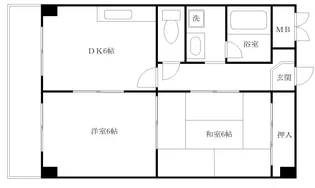 中崎西ハイツ【5階】の間取り