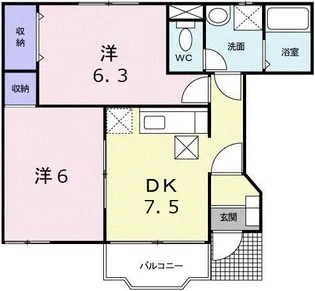 広島県広島市安佐南区安東2【アパート】の間取り