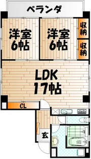 2LDKの間取り画像