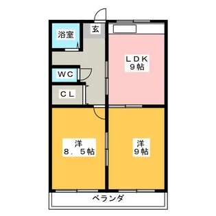 2LDKの間取り画像
