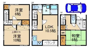 大阪府寝屋川市高宮新町【一戸建】の間取り