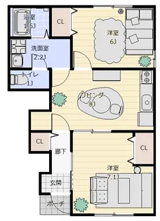 ソッリーゾビレッタA【1階】の間取り
