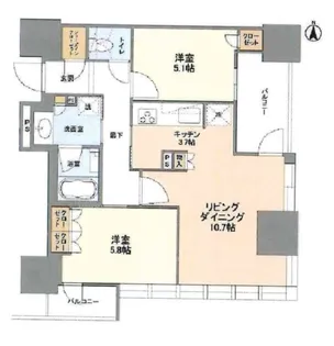 ローレルタワー御堂筋本町【10階】の間取り