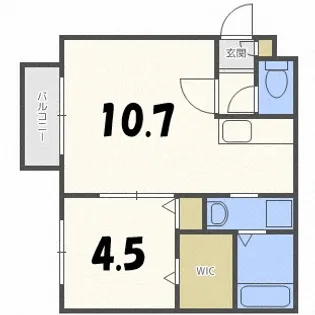 1LDKの間取り画像