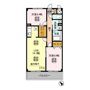 モントワール長浦【3階】の間取り