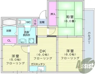 ビューラーシャトルトマト【1階】の間取り