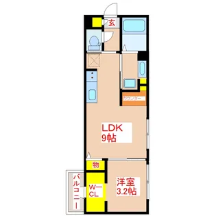 LANDMARK薬師【4階】の間取り