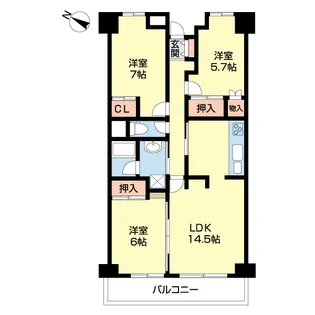 紫塚メゾン【6階】の間取り