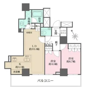 ザ・パークハウス三田ガーデン タワー棟【22階】の間取り