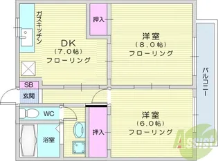 グレース鹿野【1階】の間取り