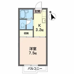 アップルコート1【2階】の間取り