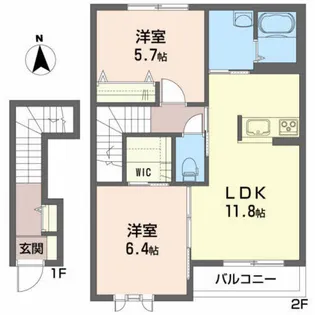 サンクチュアリ長橋【2階】の間取り