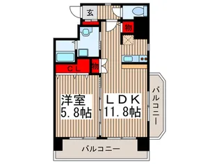フラットハラ氷川【6階】の間取り