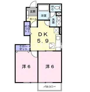 ウエストポート【1階】の間取り