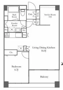 リバーシティ21イーストタワーズII【34階】の間取り